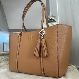 New Tory Burch Thea large leather tote tiramisu